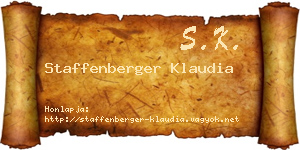 Staffenberger Klaudia névjegykártya